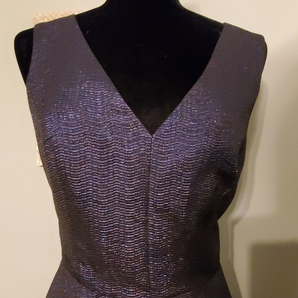 NWT- Express flared party dress prismatic navy -12 - Picture 2 of 7